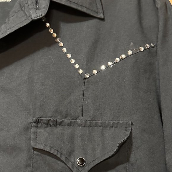 Women's Vintage Ely Cattleman Rhinestone Pearl Snap Shirt - Medium - Picture 3 of 8